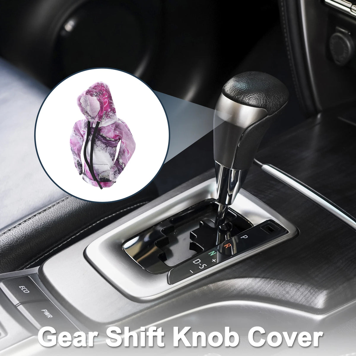 Gear Shift Knob Cover for Universal Car SUV Truck (3D Texture, Purple/Grey)