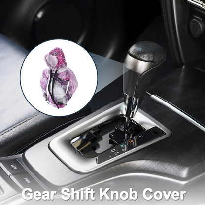 Gear Shift Knob Cover for Universal Car SUV Truck (3D Texture, Purple/Grey)