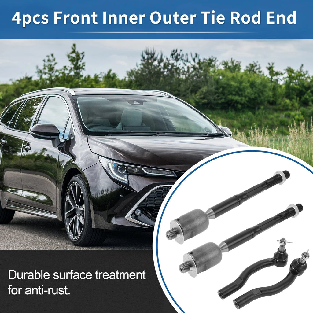 4PCS Front Inner Outer Tie Rod End Link Replacement for Toyota Solara (2004–2008)