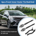 4PCS Front Inner Outer Tie Rod End Link Replacement for Toyota Solara (2004–2008)