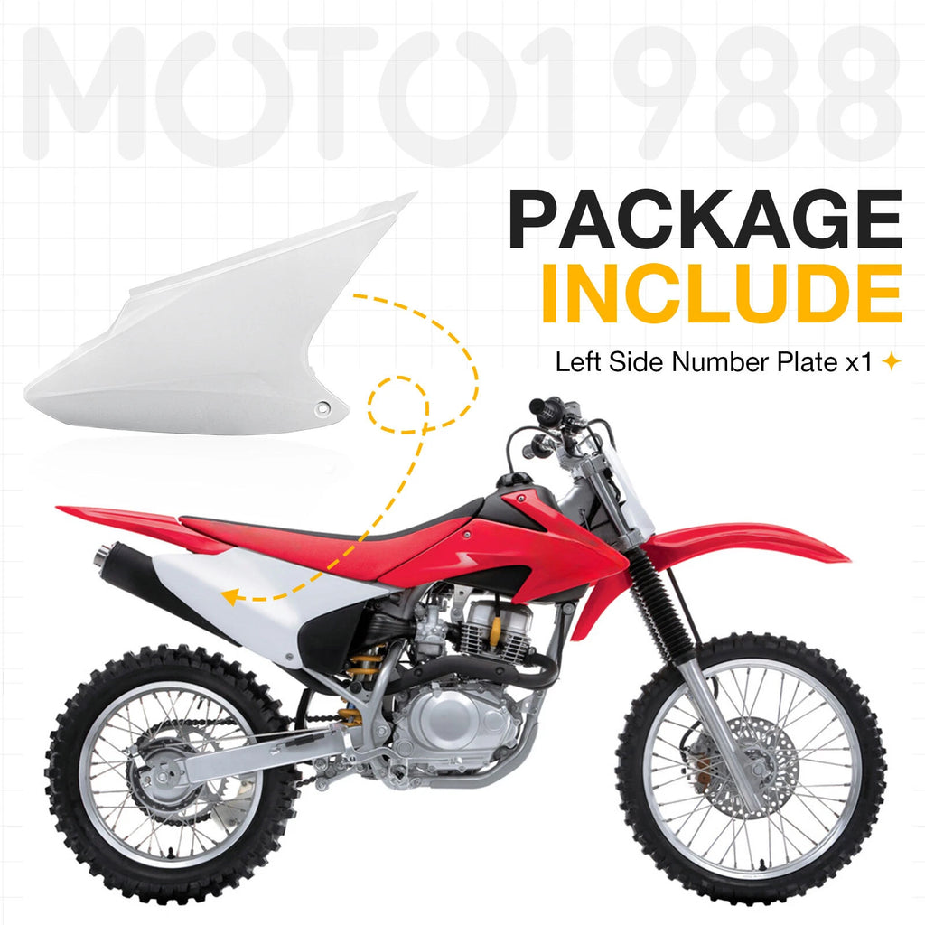 Left Side Number Plate for Honda CRF150F CRF230F (2003–2014) 83600-KPS-900ZA