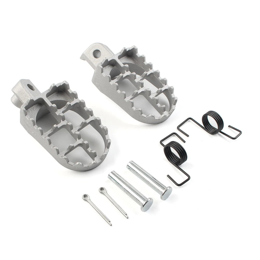 2X CNC Wide Foot Pegs Rear Set for Universal Motorcycle (Racing) Silver