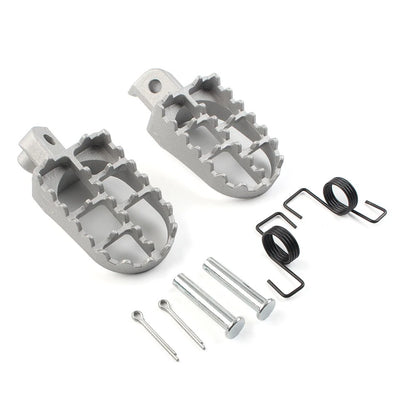 2X CNC Wide Foot Pegs Rear Set for Universal Motorcycle (Racing) Silver
