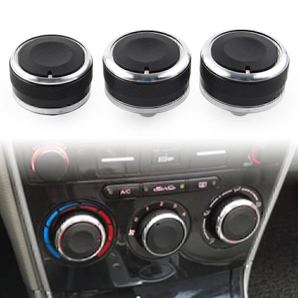 3 Pcs A/C Heat Control Knob Switch Decor for Mazda 6 (2003–2008)
