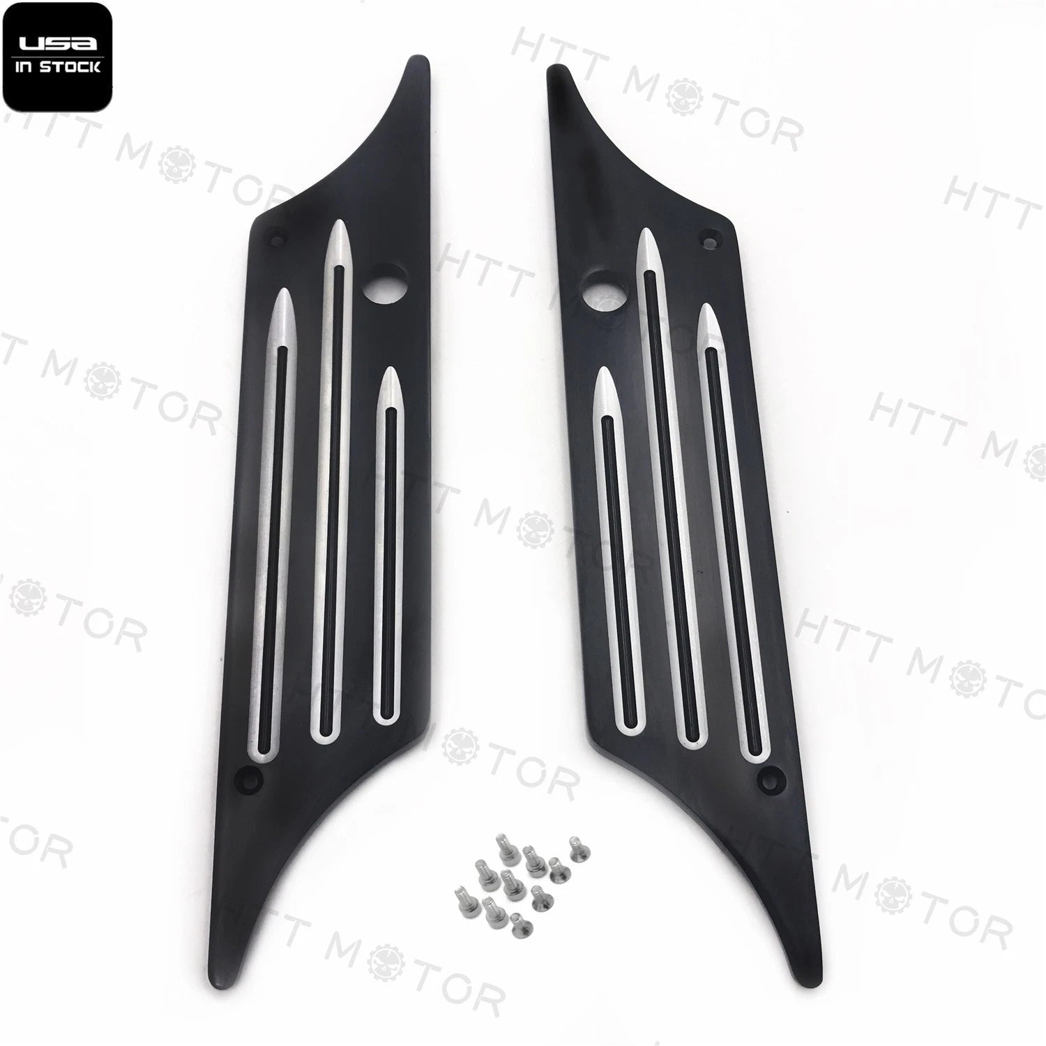 Saddlebag Latch Covers for Harley Davidson Touring (1993–2013) Black Pair