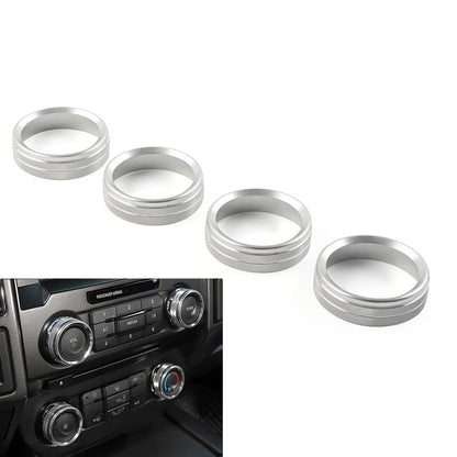 Air Conditioner Switch Button Ring Knob Trim for Ford F150 XLT (2015–2020) Silver