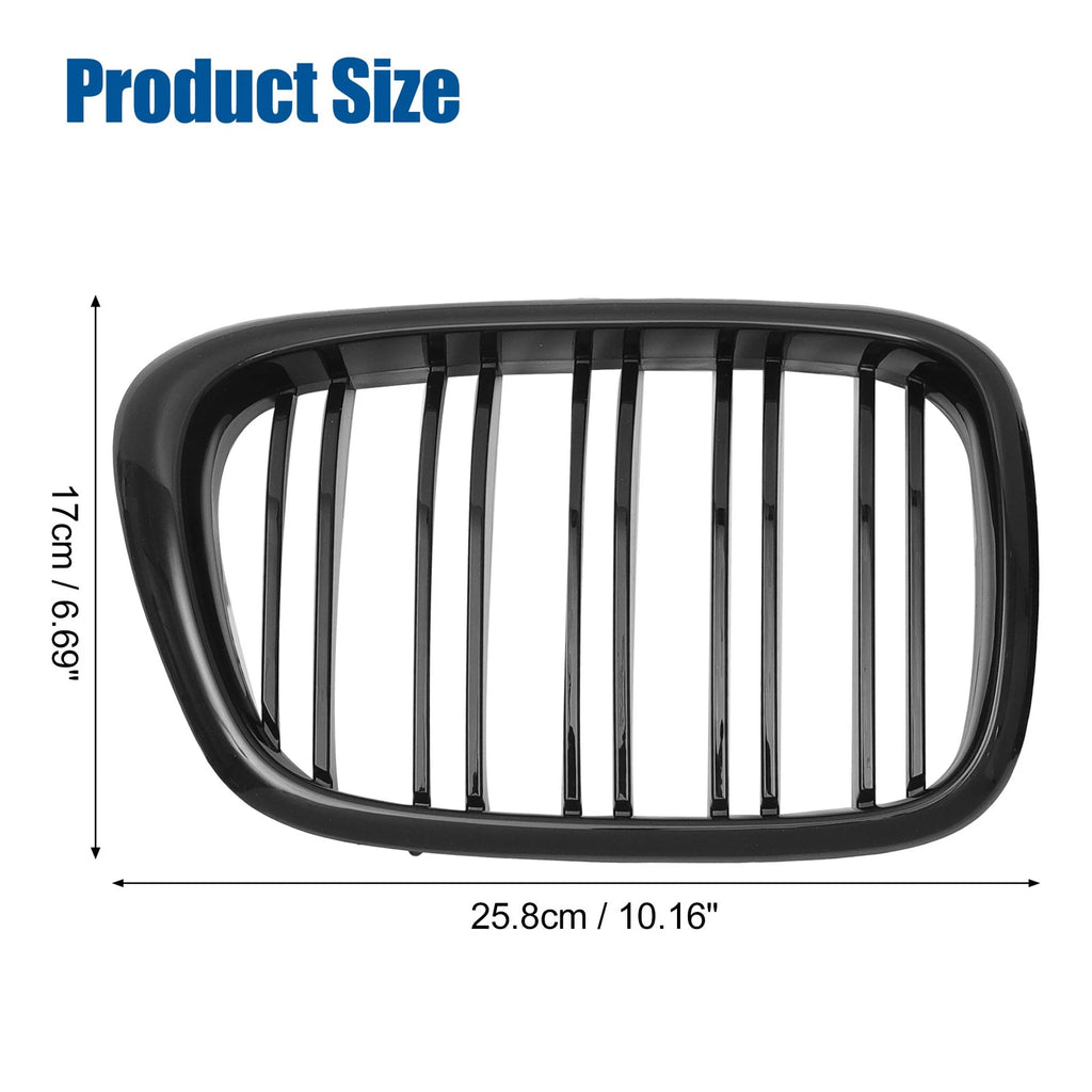 Pair Front Hood Bumper Grille Grill Replacement for BMW 525i 530i E39 (2001–2003)