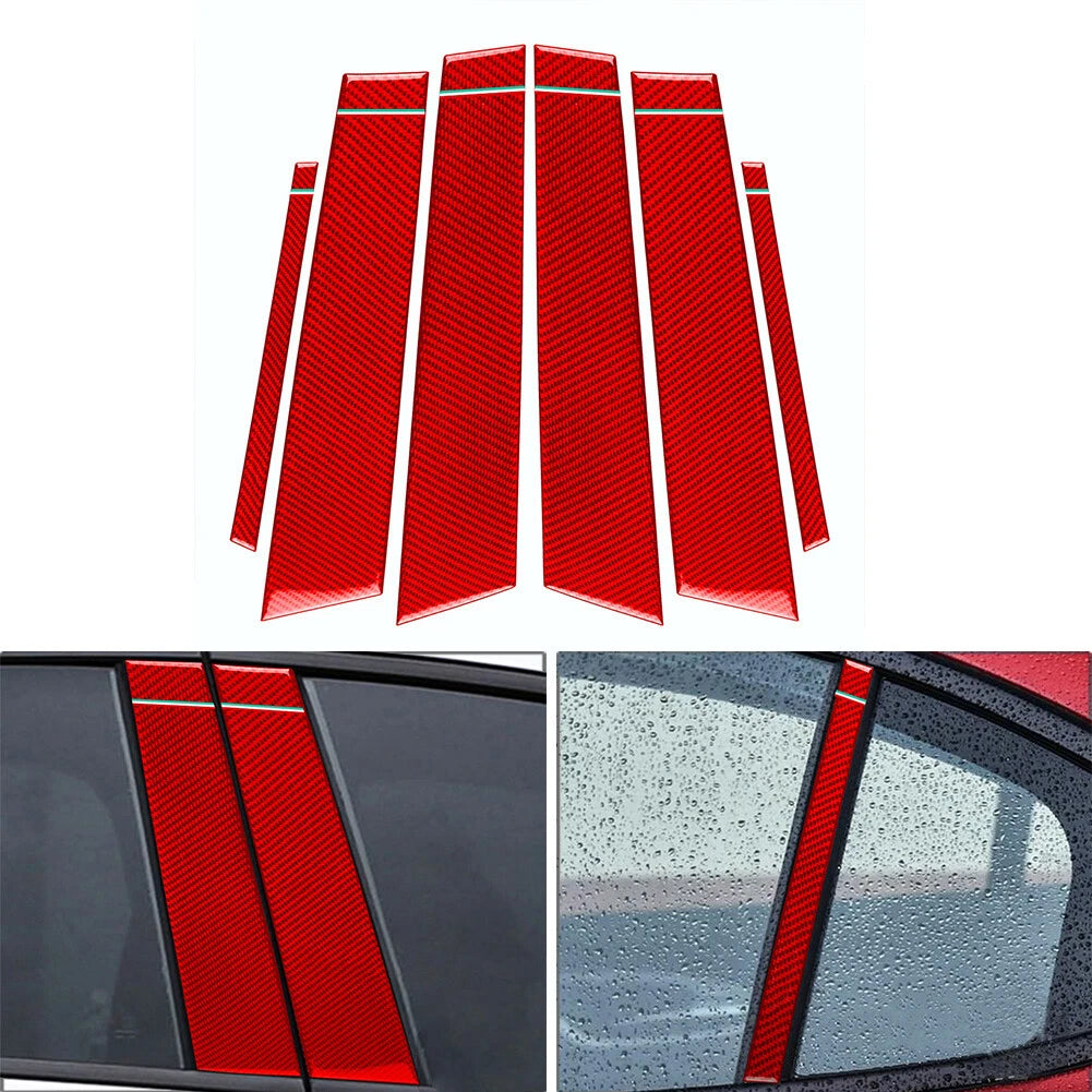 6PCS B Pillar Post Panel Window Cover Trim for Alfa Romeo Giulia (2017–2021)
