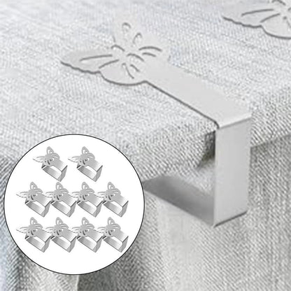 Set of 10 Tablecloth Clips for Thick Tables - Stainless Steel
