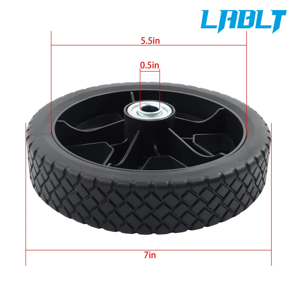 4X 7 Inch Solid Lawn Mower Wheels Kit for Cart Push Mower