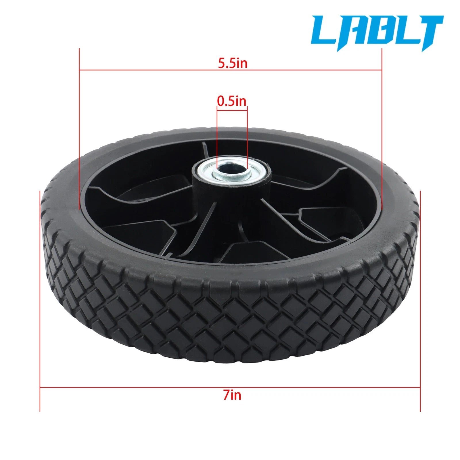 4X 7 Inch Solid Lawn Mower Wheels Kit for Cart Push Mower