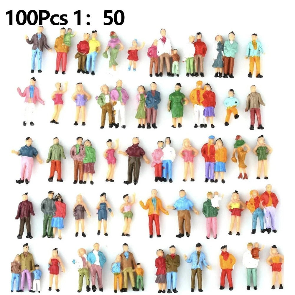 Painted Figures Model Sand Table 100 Pcs 1:50 Scale Multicolor