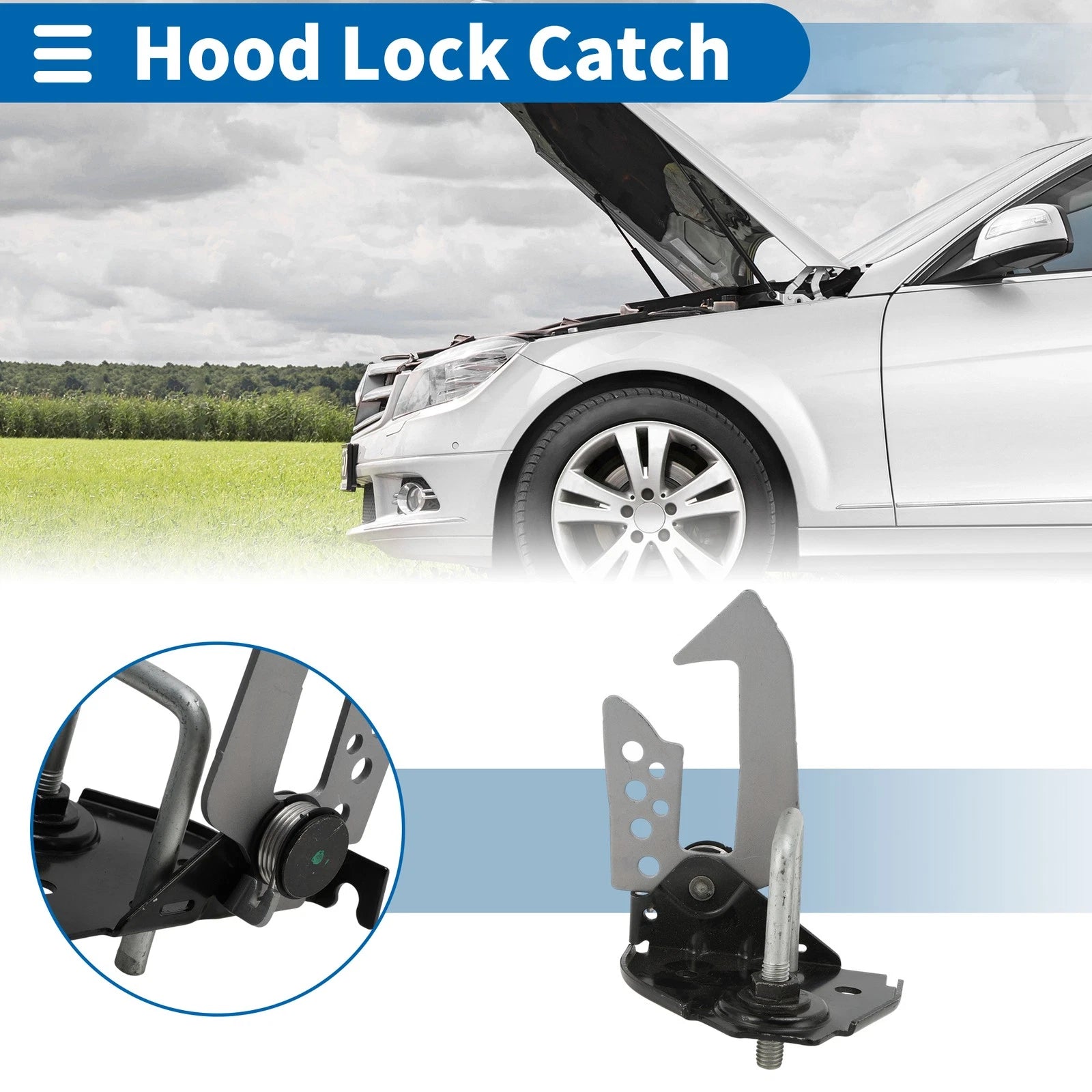 Hood Latch Assembly Replacement for BMW 528i 2009–2011 L6 3.0L