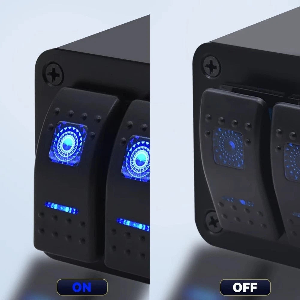 Three Speed Boat Switch Panel with Digital Voltmeter for Car RV Marine
