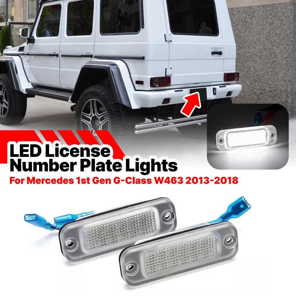 2Pc LED White License Plate Light for Mercedes Benz G-Wagon W463 (2012–2024)
