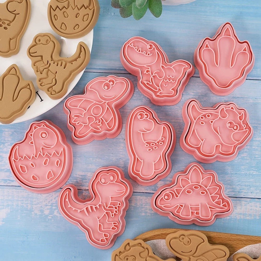 8PCS Dinosaur Cookie Cutters for Baking Party