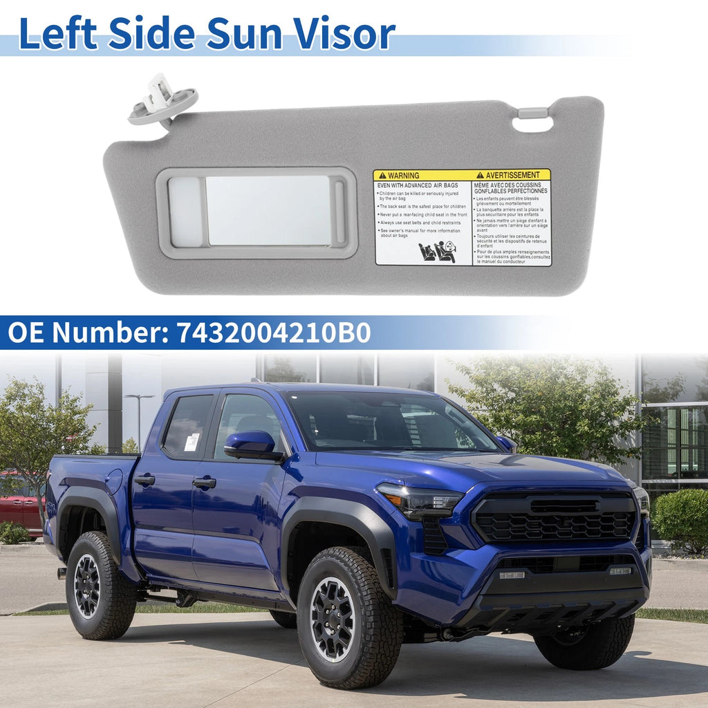 Left Sun Visor with Mirror and Light Replacement for Toyota Tacoma (2005–2015)