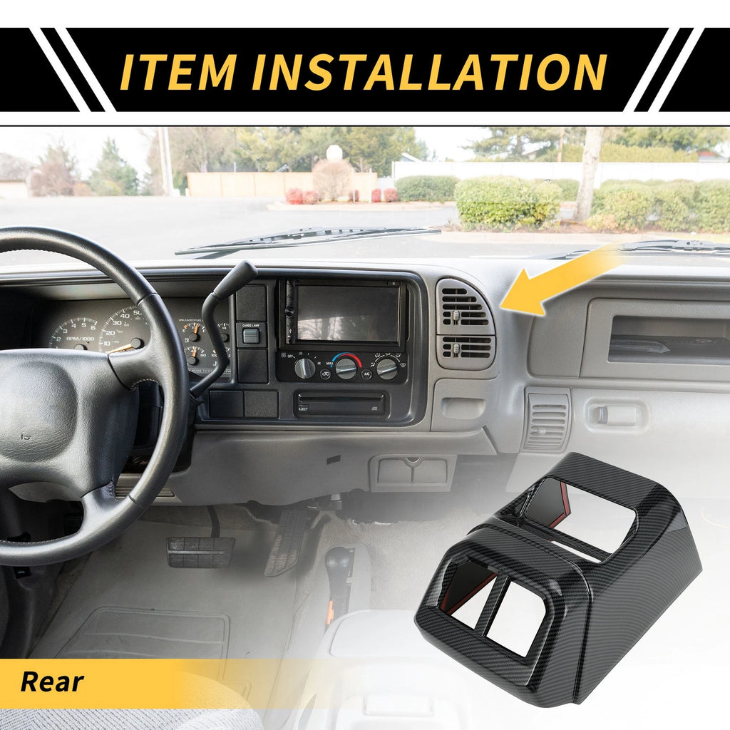 Carbon Fiber Pattern Rear Armrest Box AC Outlet Panel for Ford Ranger (2023–2024)