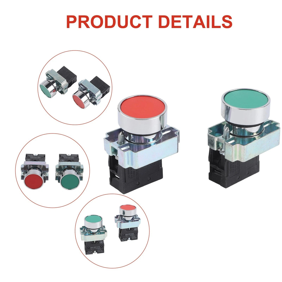 22mm Push Button Control Panel SPDT 10A 1NO 1NC Contacts