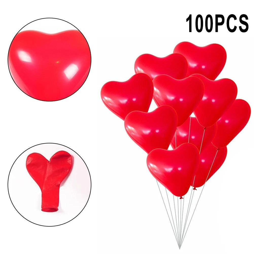 Heart Balloons for Valentine's Day (30 cm, Red)