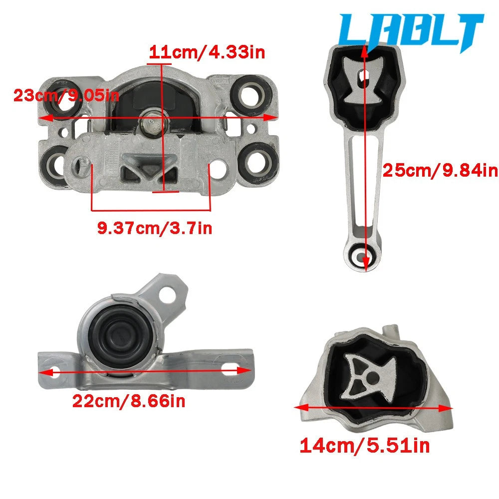 4X Engine Motor Trans Mount Set for Land Rover Range Rover Evoque 2012–2016