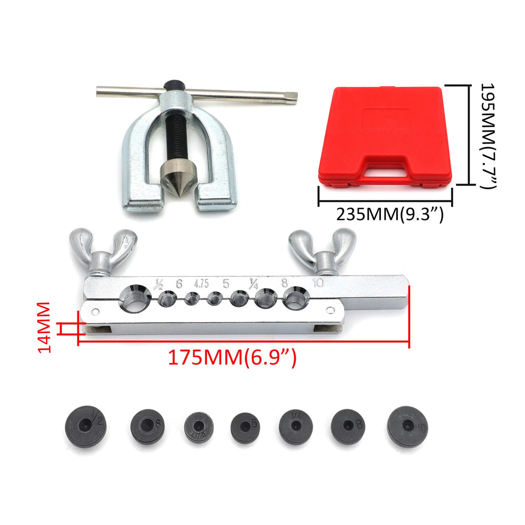Flaring Tool Kit with 7 Dies for Brake Line (Double & Single Flare)