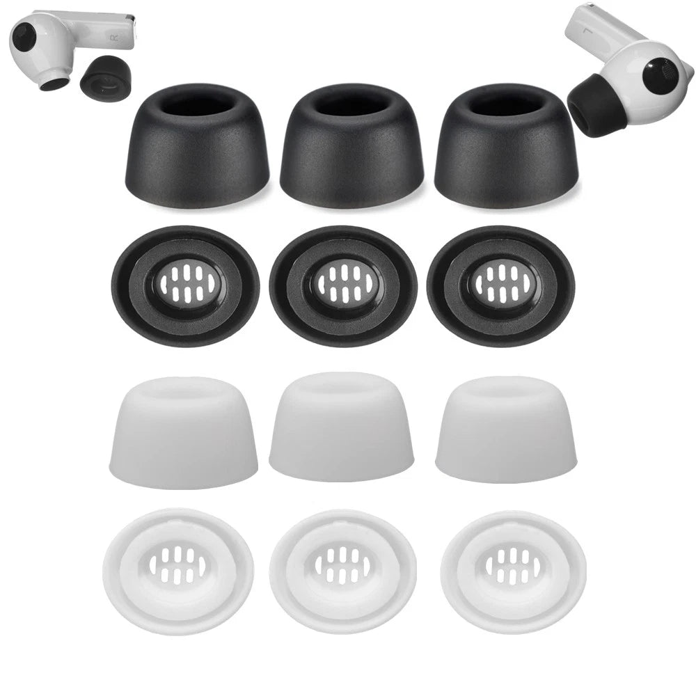 6 Pack Eartips for Huawei Freebuds Pro (2020–2021) Black/White