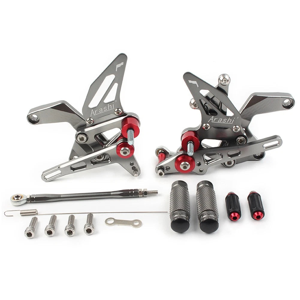 2X Footrest System for Kawasaki Z900 (2021–2023) Aluminum Gray