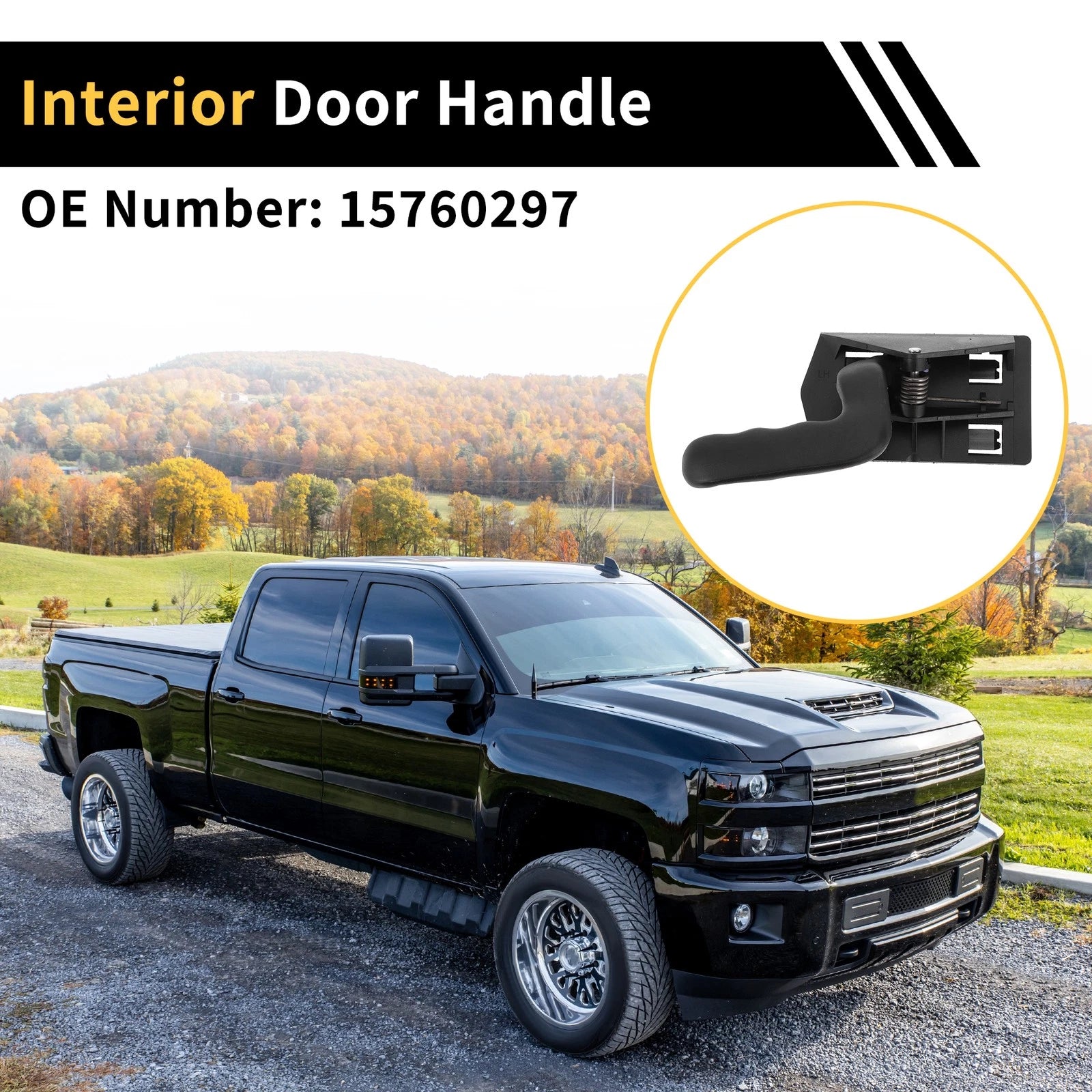 Front Left Interior Door Handle Replacement for Chevrolet Silverado 2500 (2007–2018)
