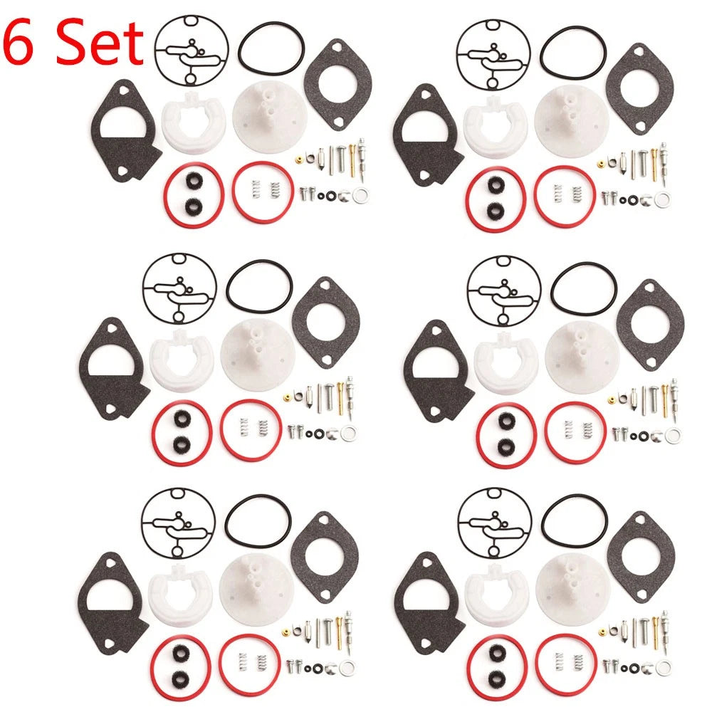 Set of 6 Carburetor Rebuild Kits for Nikki Briggs & Stratton (796184)