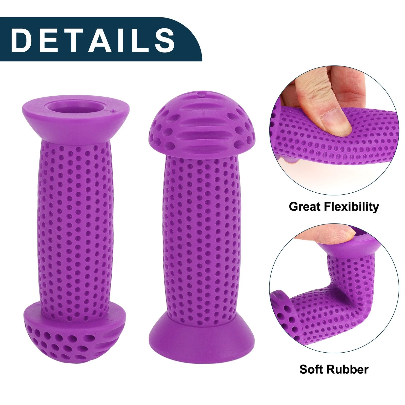 Handlebar Grip Cover 100mm Soft MTB End Protector for Child Bike (Purple)