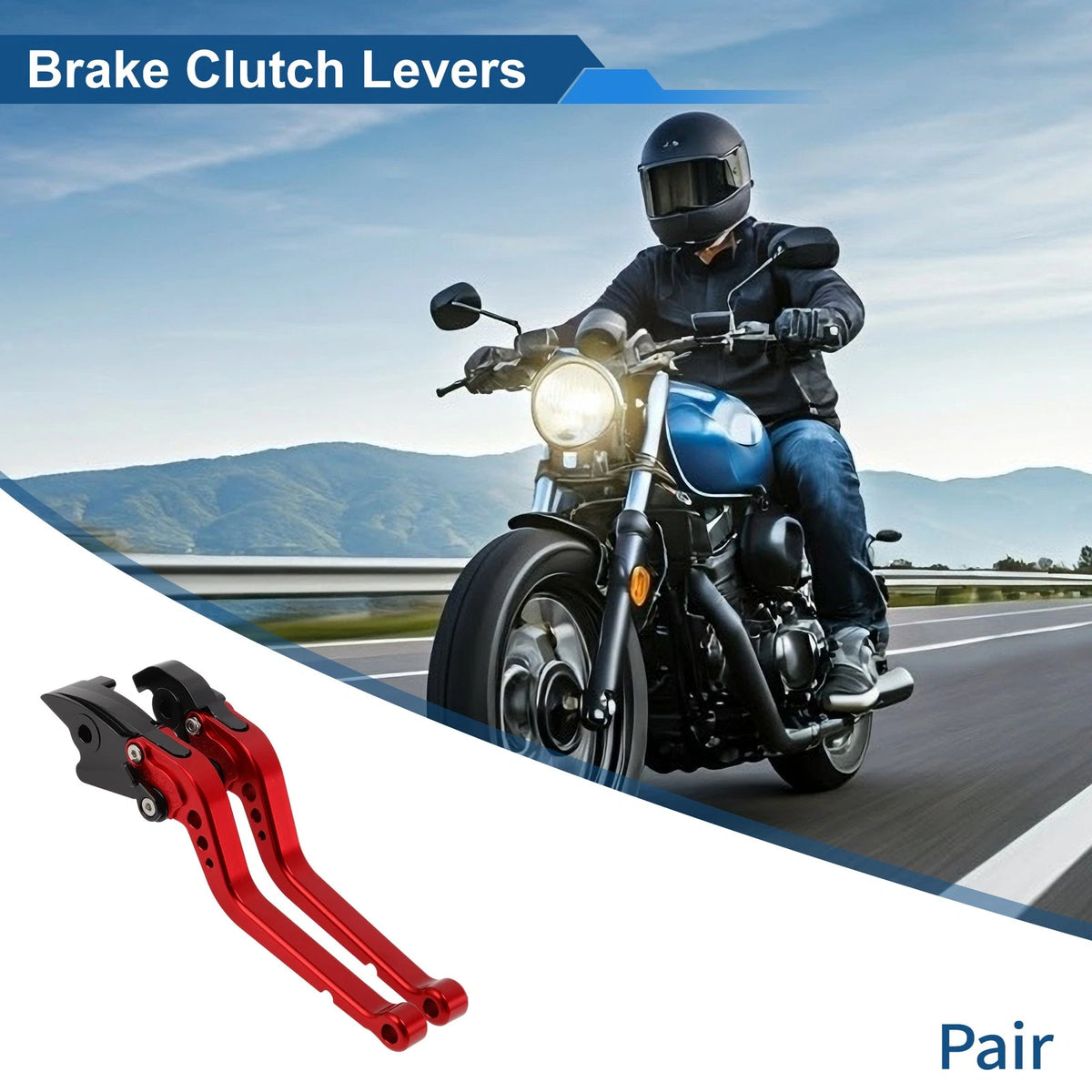 Set of 2 Adjustable Brake Clutch Levers for Honda RC51 (2000–2006) Red