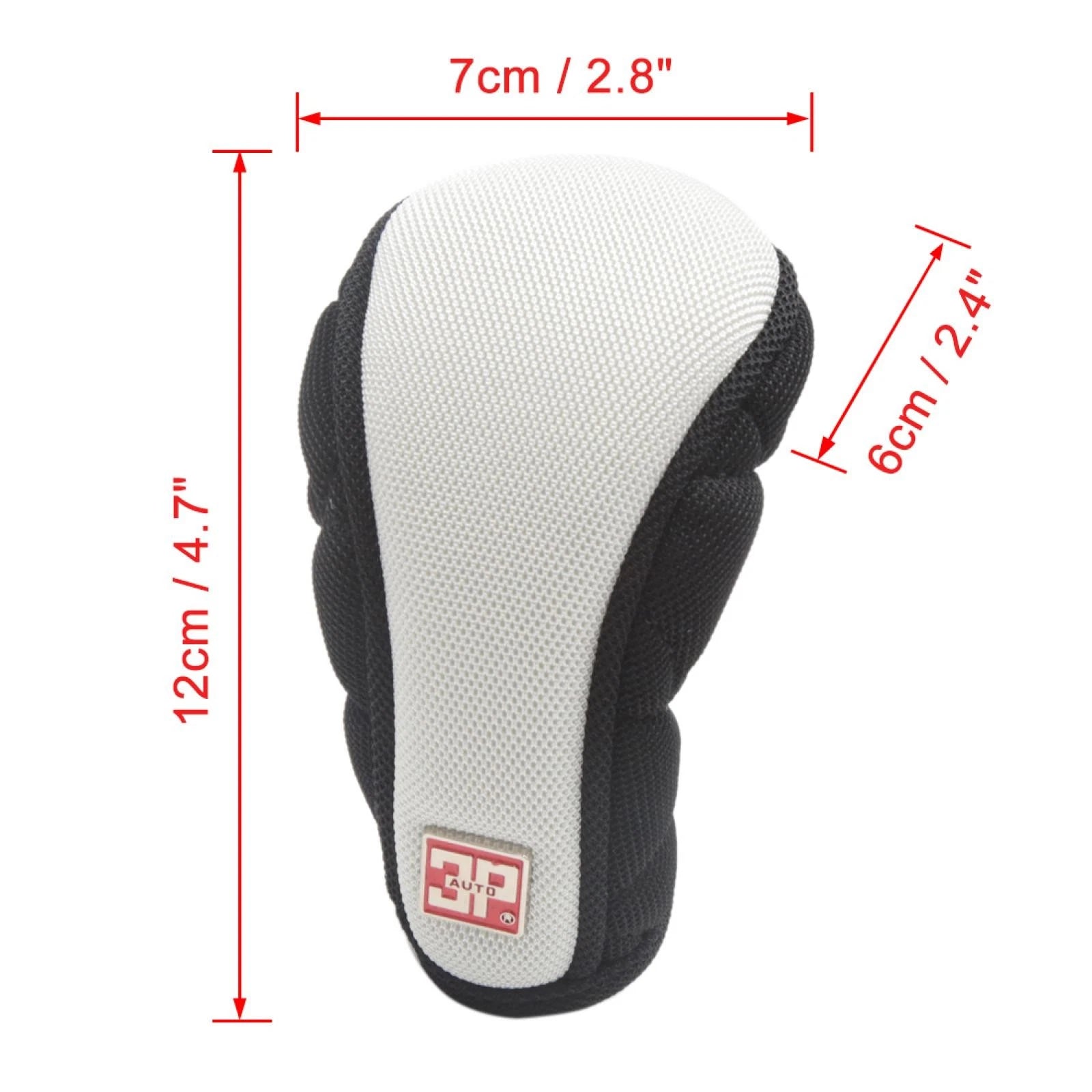 Microfiber Gear Shift Knob Cover for Universal Vehicles (Black/White)