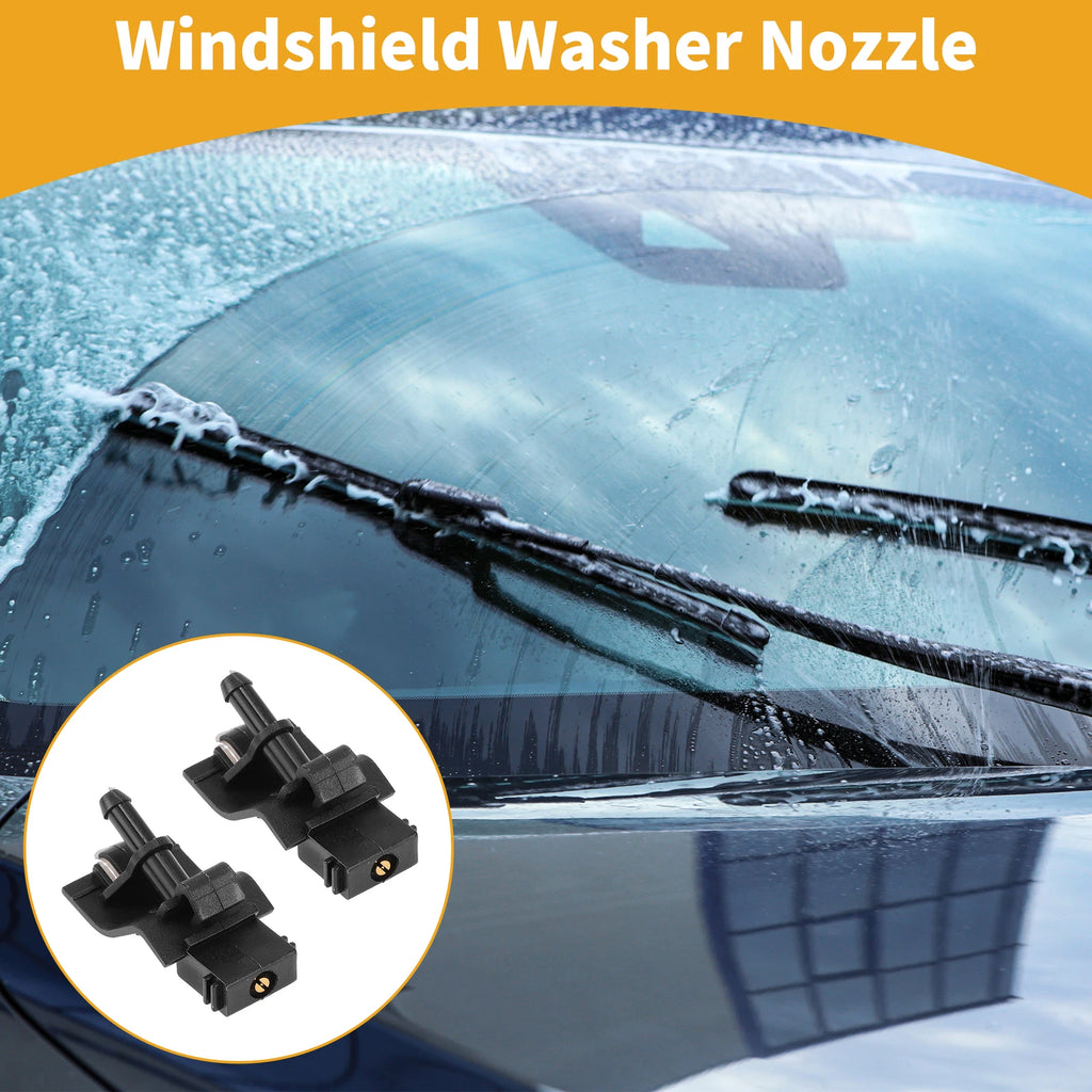 2X Front Windshield Washer Nozzle for Toyota Auris (2012–2015) Black