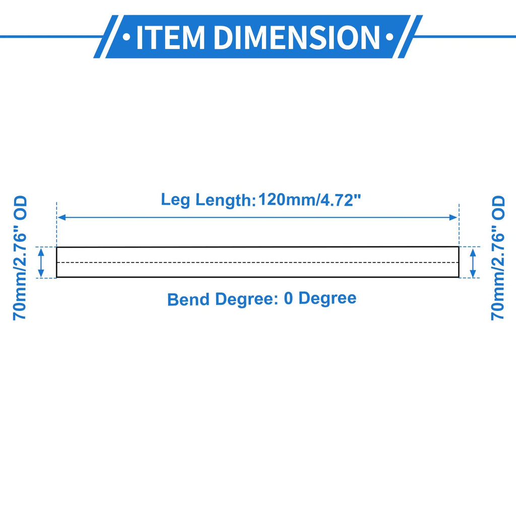 2.76" OD Intercooler Pipe for - Brushed Silver Tone