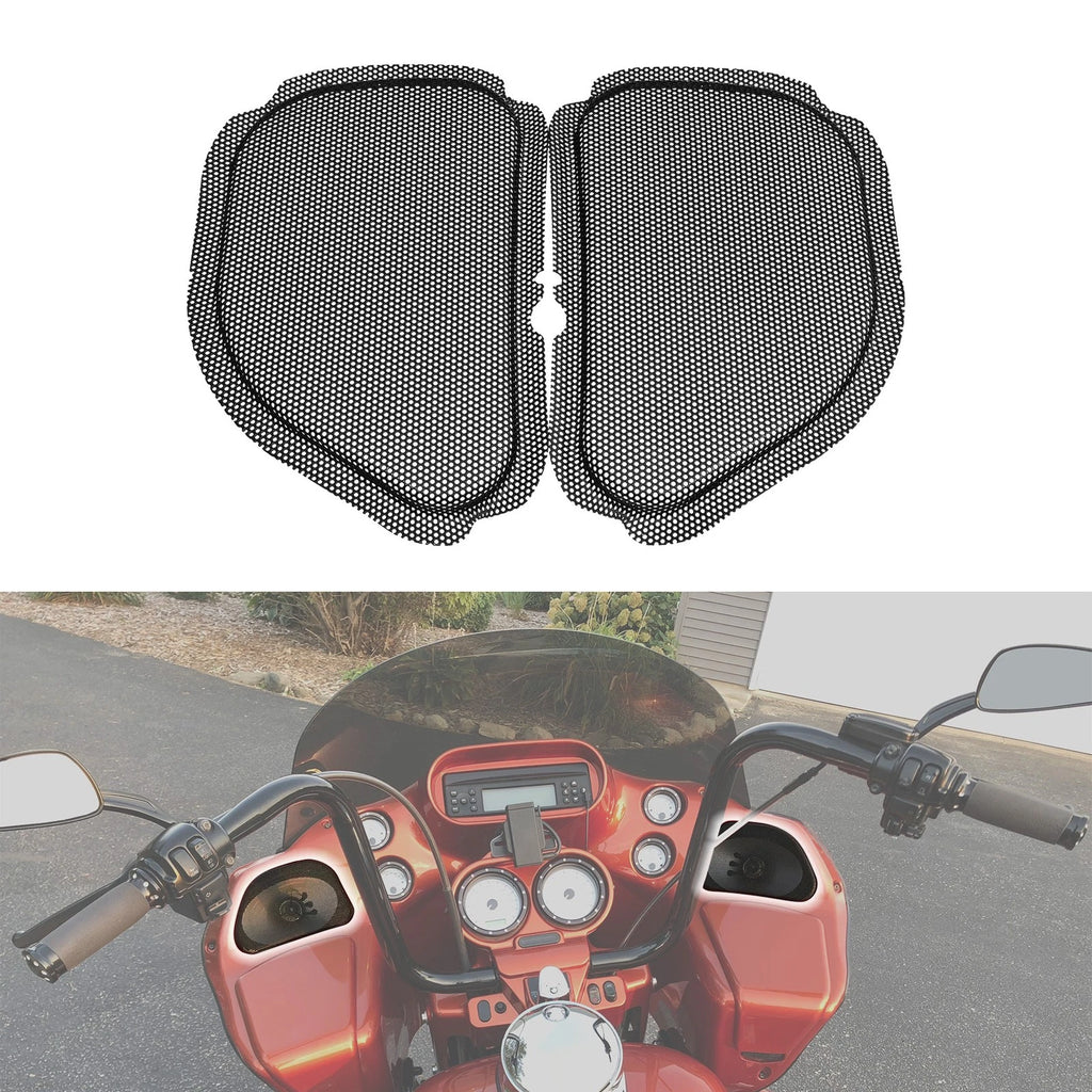 Front Fairing Speaker Grills Mesh Covers for Harley Touring Road Glide (1998–2013)