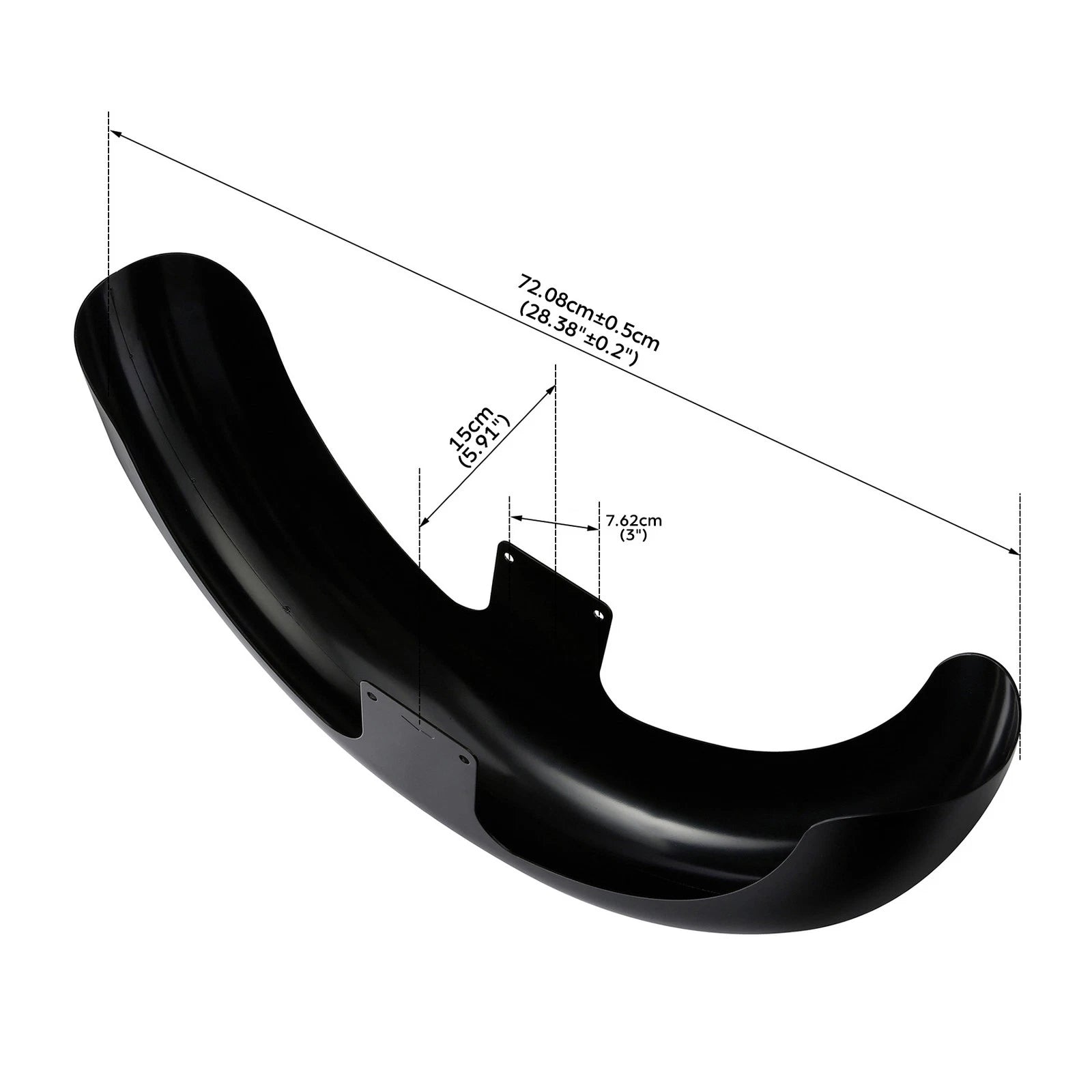 21" Painted Black Front Fender for Harley Davidson Touring (2014–2023)