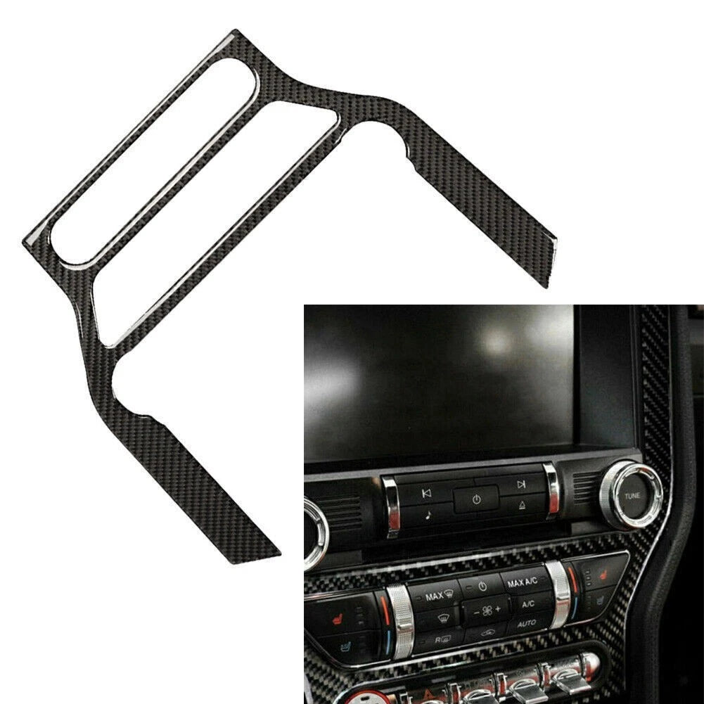 Carbon Fiber Multimedia Console Trim Panel for Ford Mustang (2015–2019)