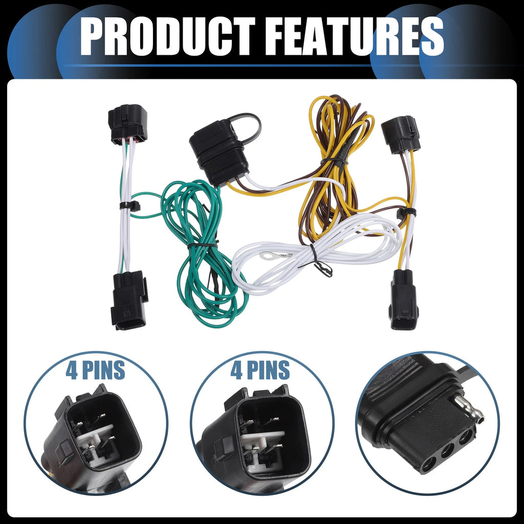 Electrical Trailer Tow Harness Connector Set for Jeep Wrangler (1998–2006)