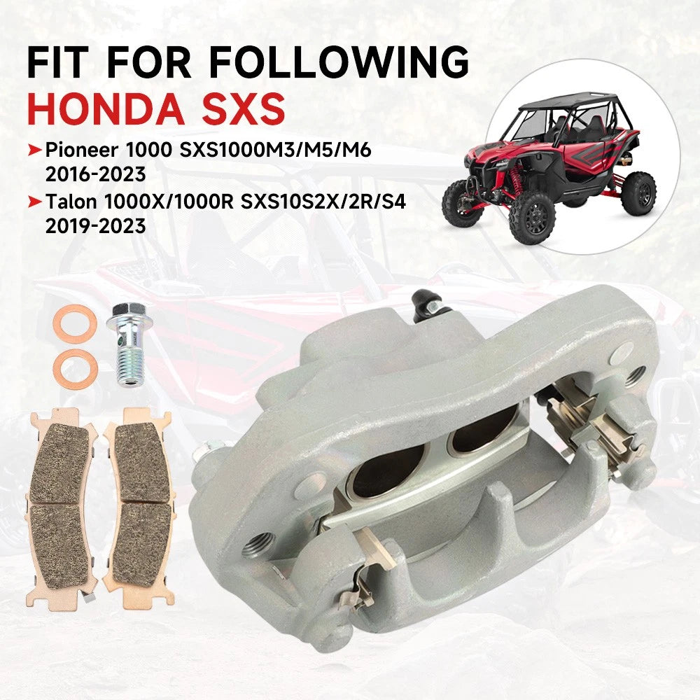 Front Right Brake Caliper w/Pads for Honda Pioneer 1000 (2016–2023)