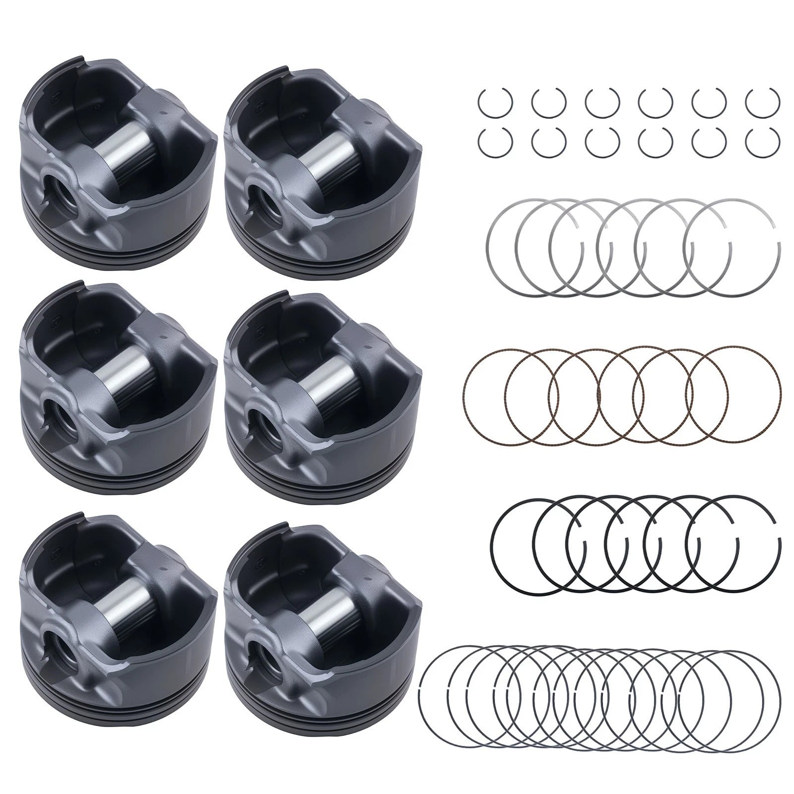 Piston Rings Set for BMW M54 B25 E46 E39 E60 E83 E85 2.5L (1997–2011) 11257509175