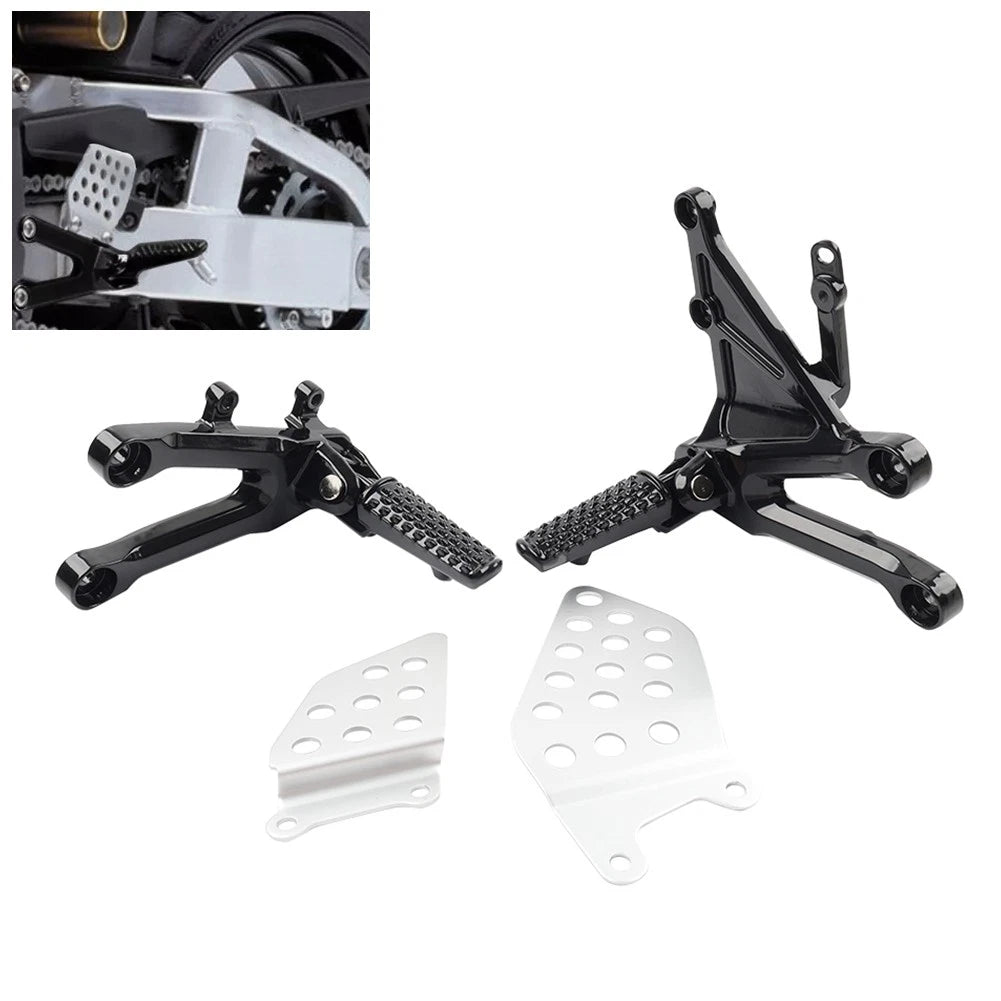 Set of 2 Front Driver Foot Pegs Footrest Brackets for Honda CBR1000RR (2004–2007)