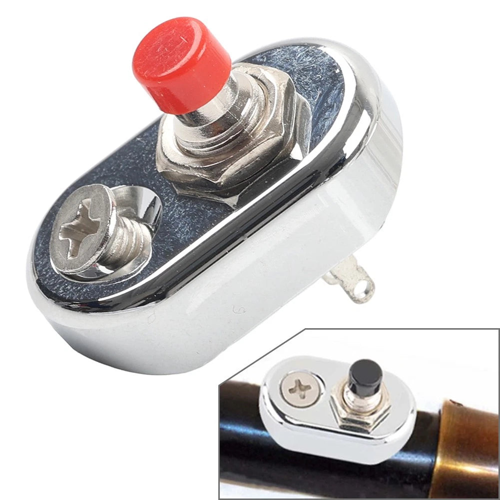 Mini Retro Vintage Motor Push Button Switch For Harley 7/8" 1" Handlebar Silver