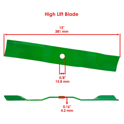 Deck High Lift Blades 42 Inch for Ariens Gravely Mower 15 Inch (Fits 2007–2018)
