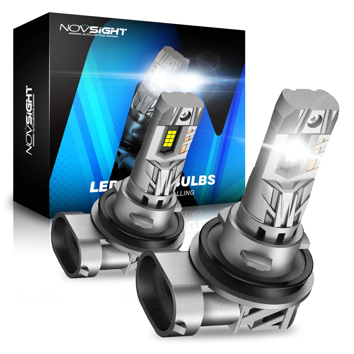 H11 LED Headlight Bulbs Kit for High/Low Beam (6500K, 50000LM)