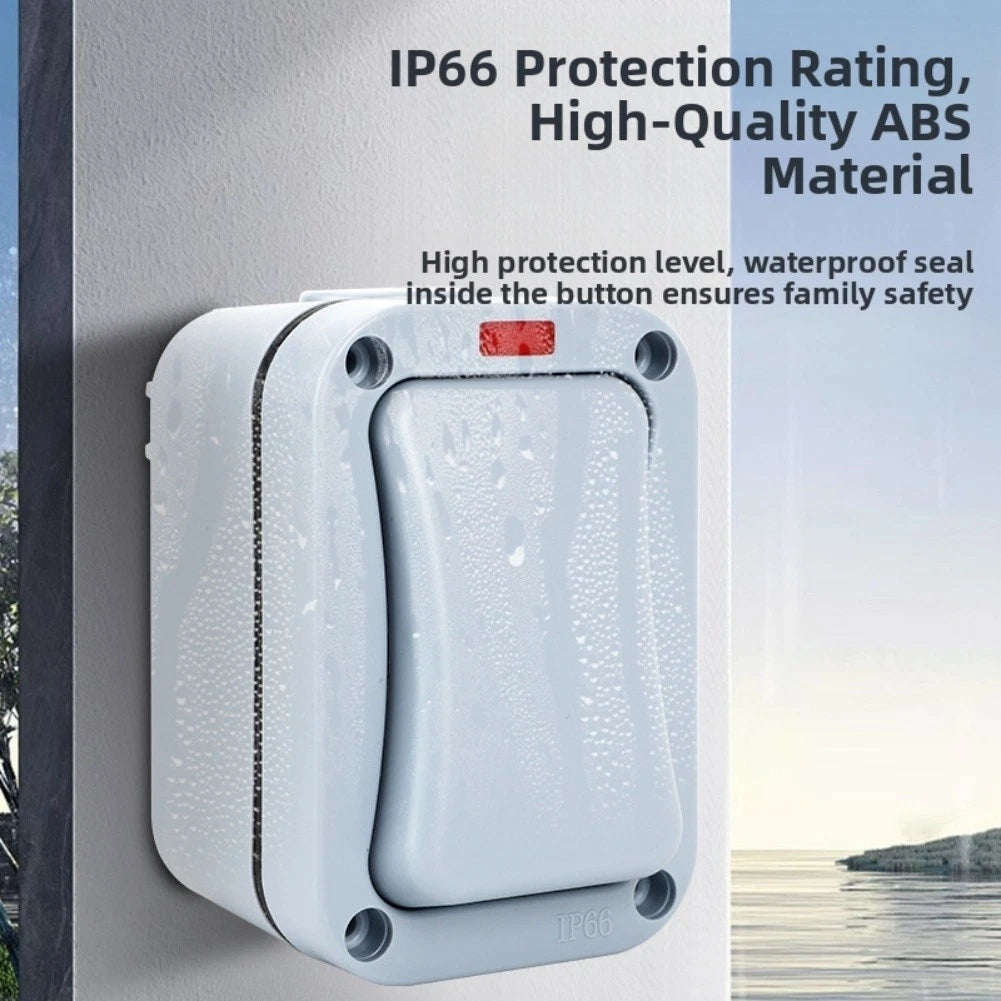 LED Outdoor Light Switch 1 Gang Wall Switch for Weather Resistance