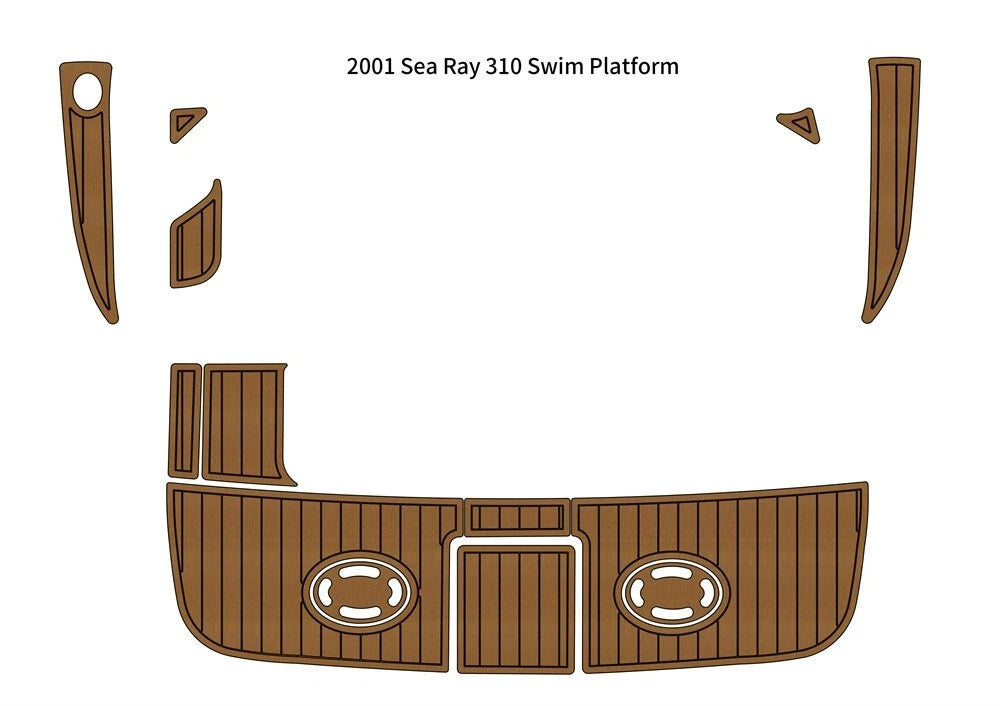 EVA Foam Faux Teak Swim Platform Pad for Sea Ray 310 (2001)