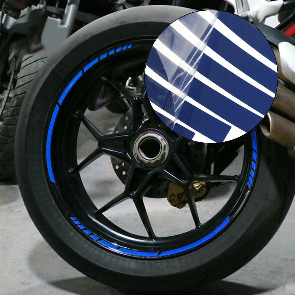 Blue Reflective Wheel Rim Stickers for