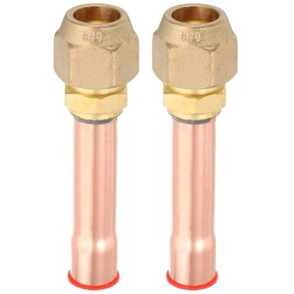 2X Brass Flare Pipe Connectors for HVAC and Refrigeration (58 Inch)
