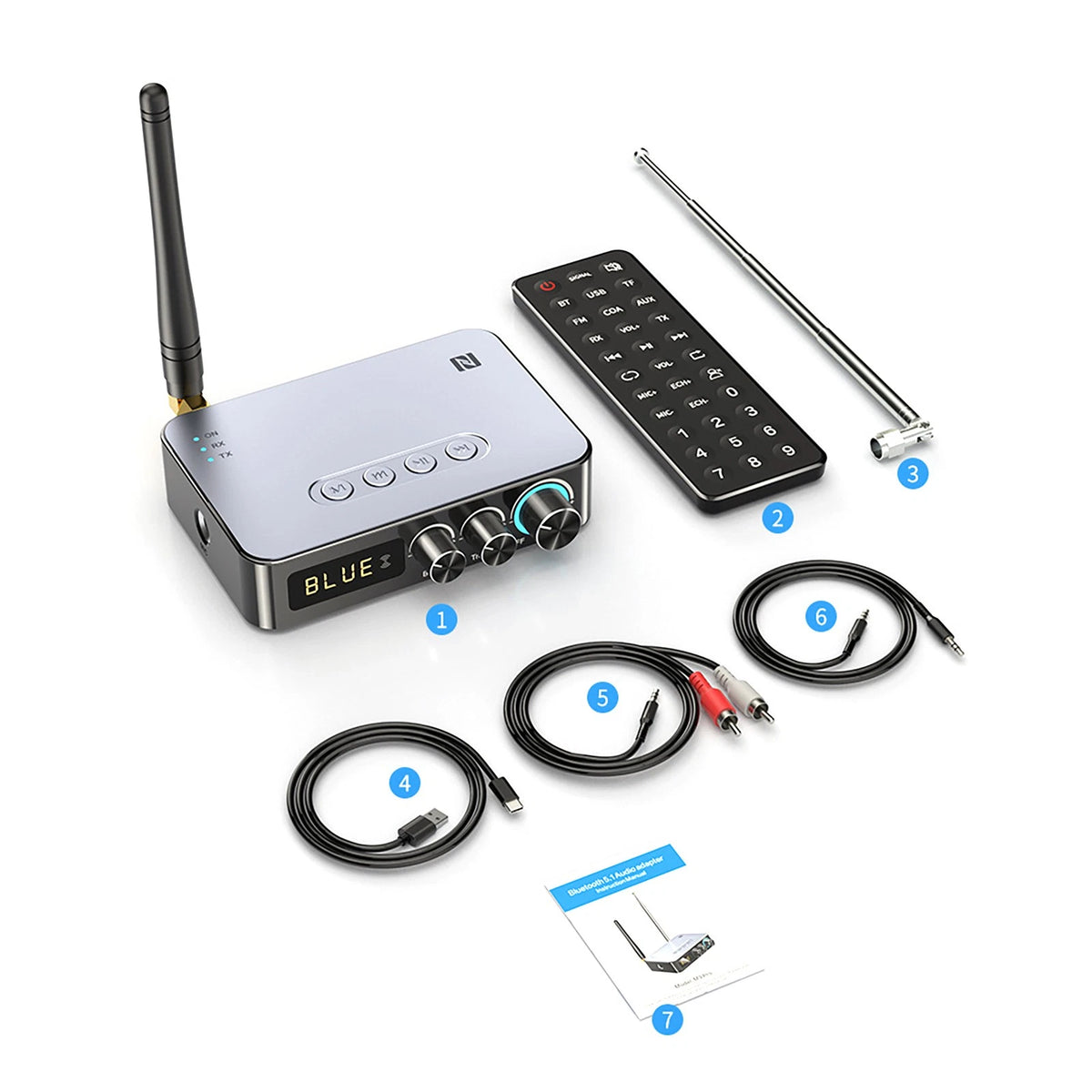 4-in-1 Bluetooth 5.1 Audio Adapter Transmitter Receiver for